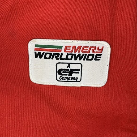 Cintas Work Jacket Emery Worldwide Starbase Uniform‎ Large Removable Liner Red - Picture 6 of 12